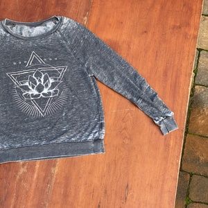 GREY LOTUS FLOWER SWEATSHIRT